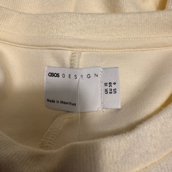 ASOS Designs Cream Tie Front Long Sleeve Dress Size 6 - Picture 8 of 12